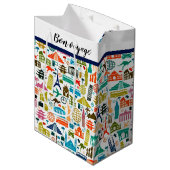 世界を旅する ミディアム ギフトバッグ (正面アングル)