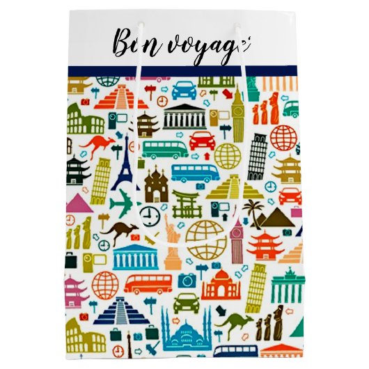 世界を旅する ミディアム ギフトバッグ (裏面)