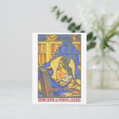 「世界を本で呼び込む」ヴィンテージのポスター ポストカード (スタンド正面)