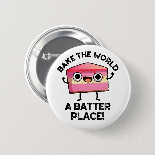 世界を焼くバッタープレイスおもしろいケーキパン 缶バッジ (正面&裏面)