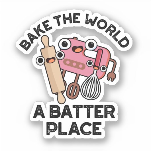 世界を焼くバッタープレイスおもしろいベーキングパン シール (正面)
