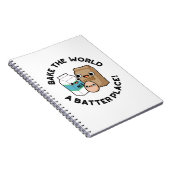 世界を焼くバッタープレイスおもしろいベーキングパン ノートブック (右側)