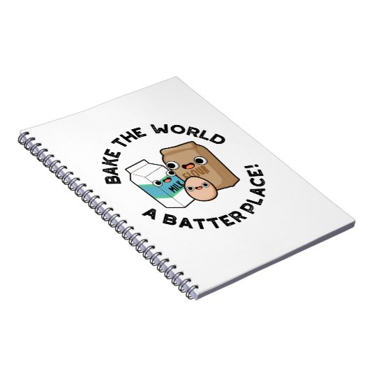 世界を焼くバッタープレイスおもしろいベーキングパン ノートブック (右側)