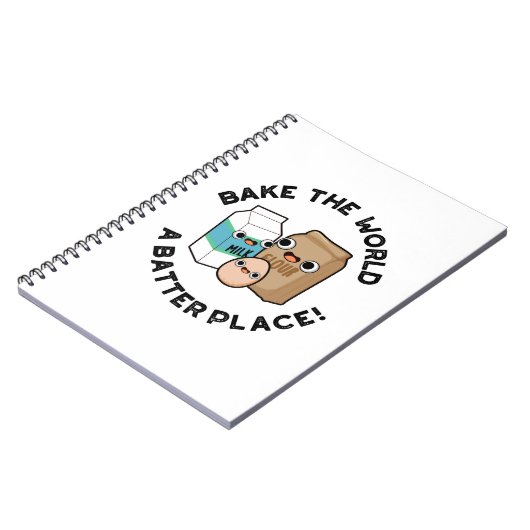 世界を焼くバッタープレイスおもしろいベーキングパン ノートブック (左側)