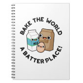 世界を焼くバッタープレイスおもしろいベーキングパン ノートブック (正面)