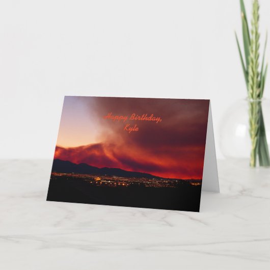 世界を燃やす誕生日の挨拶 カード (正面)