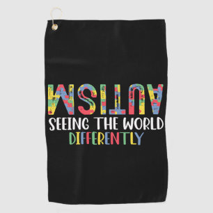 世界を異なる自閉症が目にする自閉症 ゴルフタオル