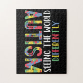 世界を異なる自閉症が目にする自閉症 ジグソーパズル (縦)