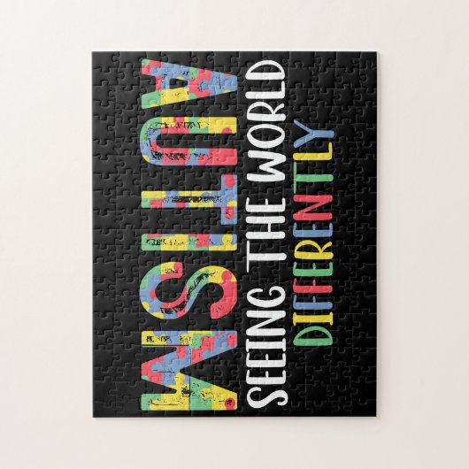 世界を異なる自閉症が目にする自閉症 ジグソーパズル (縦)