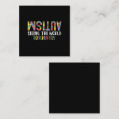 世界を異なる自閉症が目にする自閉症 スクエア名刺 (正面/裏面)