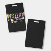 世界を異なる自閉症が目にする自閉症 バッジ (表裏)