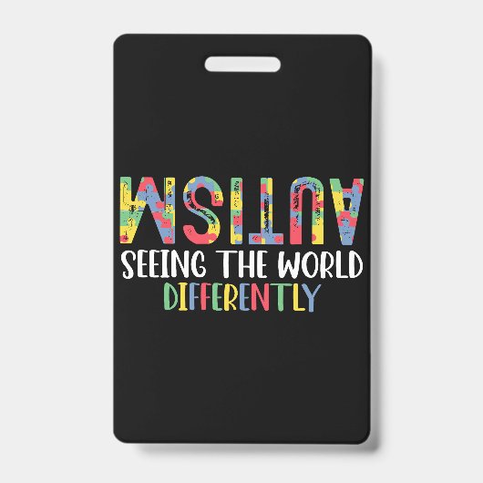 世界を異なる自閉症が目にする自閉症 バッジ (表面)