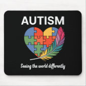 世界を異なる自閉症意識を見るインフィ マウスパッド (正面)