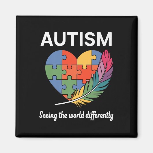 世界を異なる自閉症意識を見るインフィ マグネット (正面)