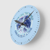 世界を癒そう… ラウンド壁時計 (傾斜)