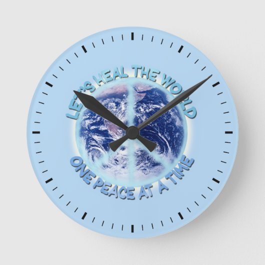 世界を癒そう… ラウンド壁時計 (正面)