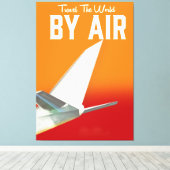 世界を空旅する キャンバスプリント (インサイチュ (ウッドフロア))