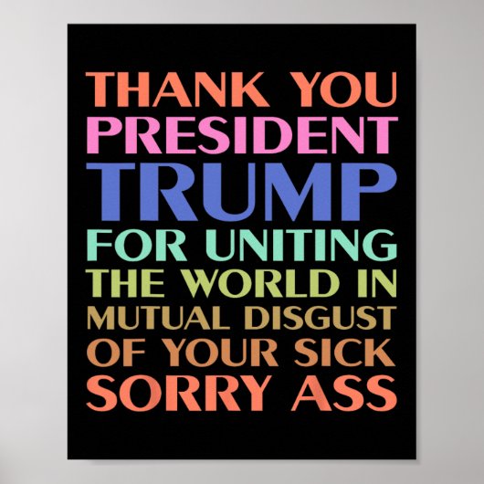 世界を統一してくれてありがとうトランプ大統領 –  ポスター (正面)