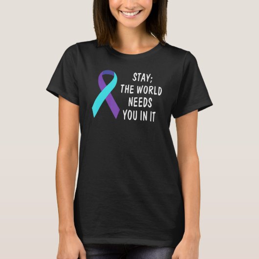 世界を維持する必要があるItの自殺防止A Tシャツ (正面)