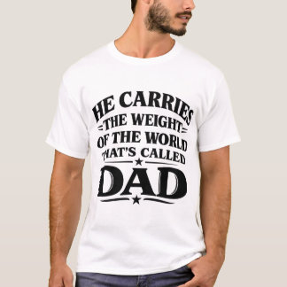 世界を背負うパパのシャツ Tシャツ
