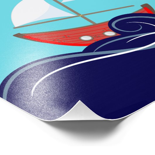 世界を航海しよう帆船の写真を待つ フォトプリント            (角)