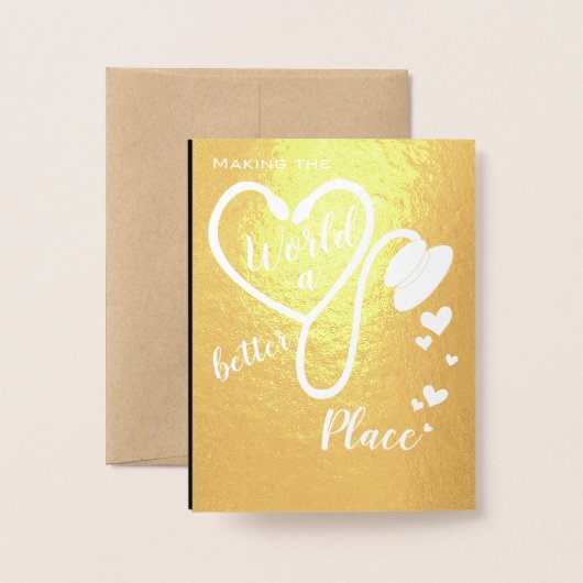 世界を良くしてくれたすべてのナースに感謝する 箔カード (裏面封筒付き)