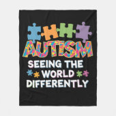 世界を見る自閉症意識の違い フリースブランケット (正面)
