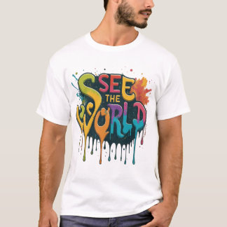 世界を見る Tシャツ
