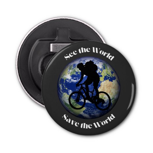 世界を見救る世界エコサイクリング地球 栓抜き (正面)