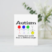 世界を角度から見る自閉症違う ポストカード (スタンド正面)