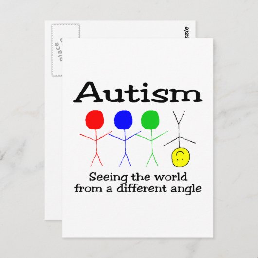 世界を角度から見る自閉症違う ポストカード (正面/裏面)