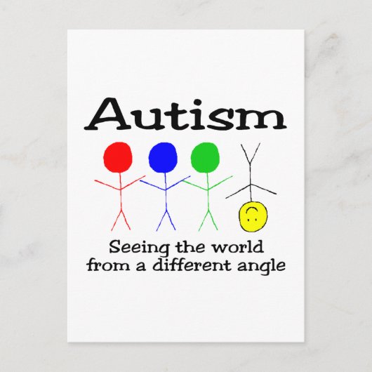 世界を角度から見る自閉症違う ポストカード (正面)