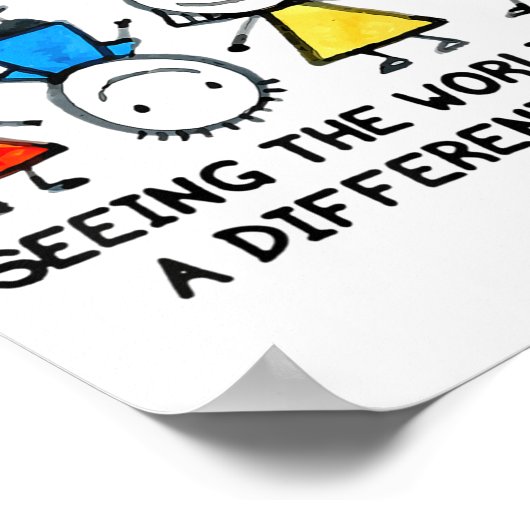 世界を角度オートから見る違う自閉症 ポスター (角)