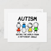 世界を角度オートから見る違う自閉症 ポストカード (正面/裏面)