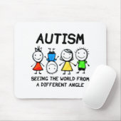 世界を角度オートから見る違う自閉症 マウスパッド (マウス)