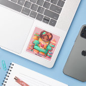 世界を読む少女たち - コートジボワール シール (ノートパソコンとiPhone)