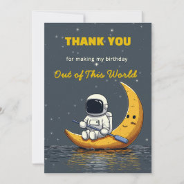 世界を超えたスペースバースデーサンクスカード サンキューカード