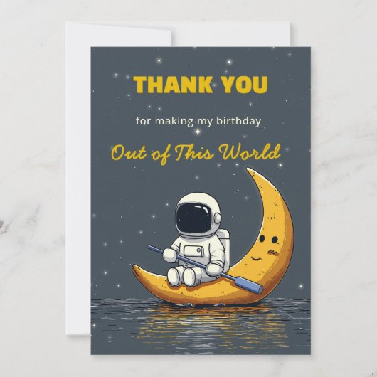 世界を超えたスペースバースデーサンクスカード サンキューカード (正面)