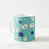 世界を飛び回る郵便 コーヒーマグカップ (正面左)