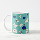 世界を飛び回る郵便 コーヒーマグカップ (左)