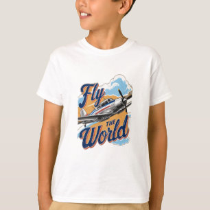 世界を飛ぶ Tシャツ