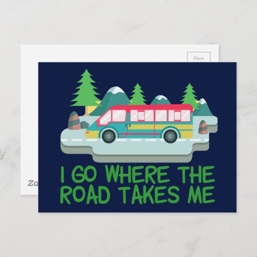 世界を駆けるRVキャンピングカーの旅 ポストカード (正面/裏面)