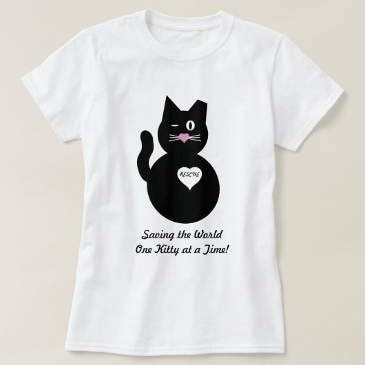 世界を、1つの子猫一度に救います Tシャツ (デザイン正面)