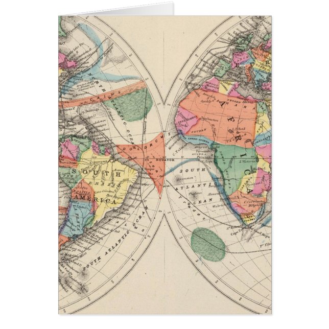 世界アトラス地図と潮流と貿易風 (正面)