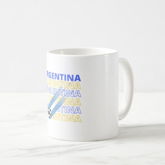 世界アルゼンチンサッカーマグ コーヒーマグカップ (正面右)