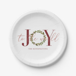 世界エレガントにクリスマスの喜びリース ペーパープレート