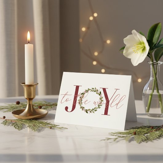 世界エレガントのクリスマス・ホリデー写真への喜び シーズンカード