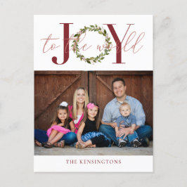 世界エレガントのクリスマス・ホリデー写真への喜び シーズンポストカード