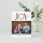 世界エレガントのクリスマス・ホリデー写真への喜び シーズンポストカード (スタンド正面)