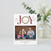 世界エレガントのクリスマス・ホリデー写真への喜び シーズンポストカード (スタンド正面)